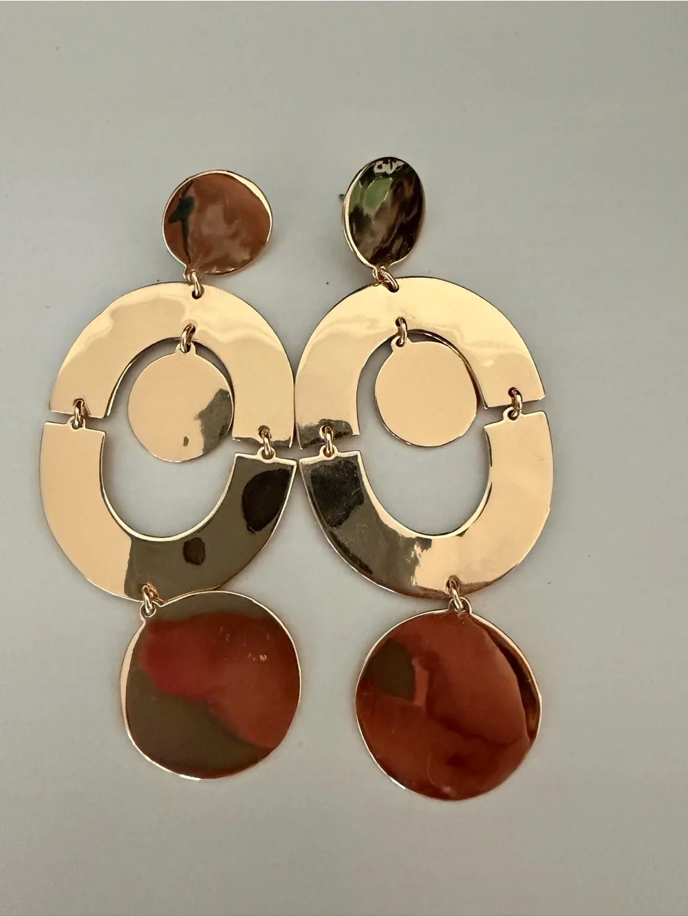 J. Crew Orbit earrings in shiny gold tone